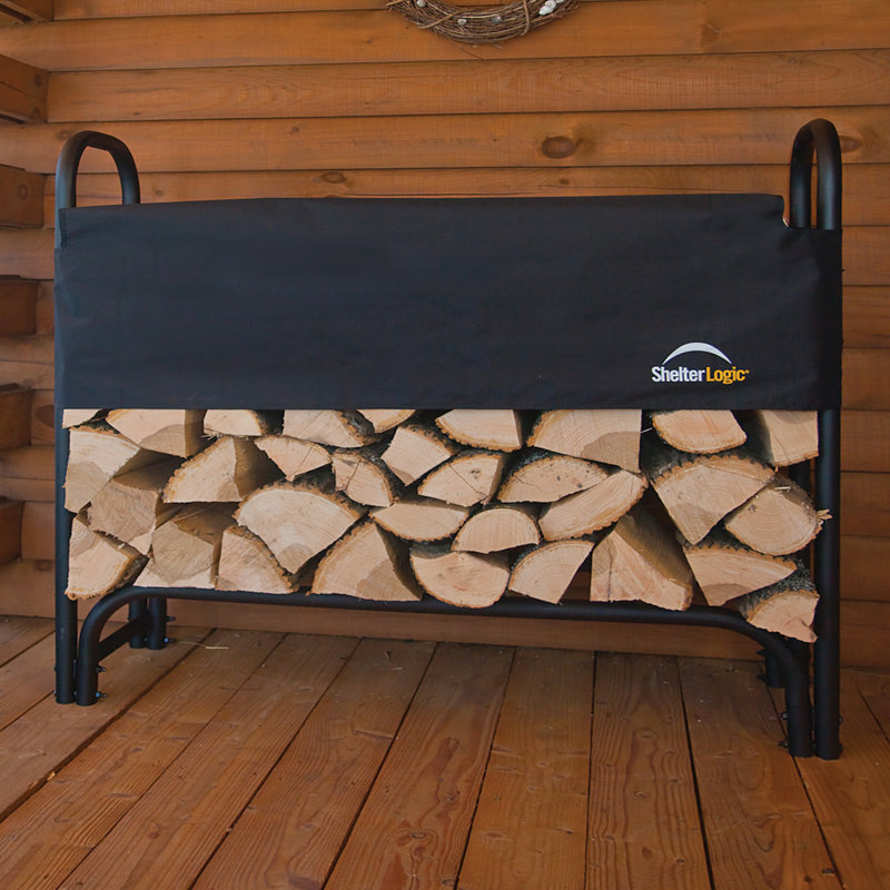 Steel Log Rack, 118 cm H x 244 cm W x 25 cm D