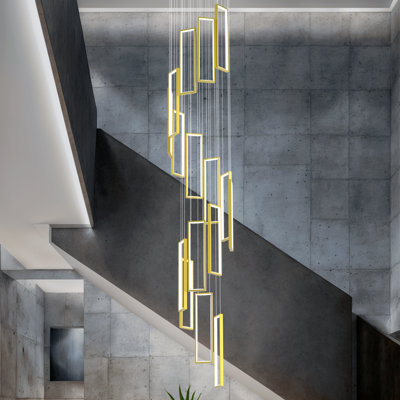 Luminaire suspendu moderne à hauteur réglable avec lustre moderne minimaliste pour escalier, salon