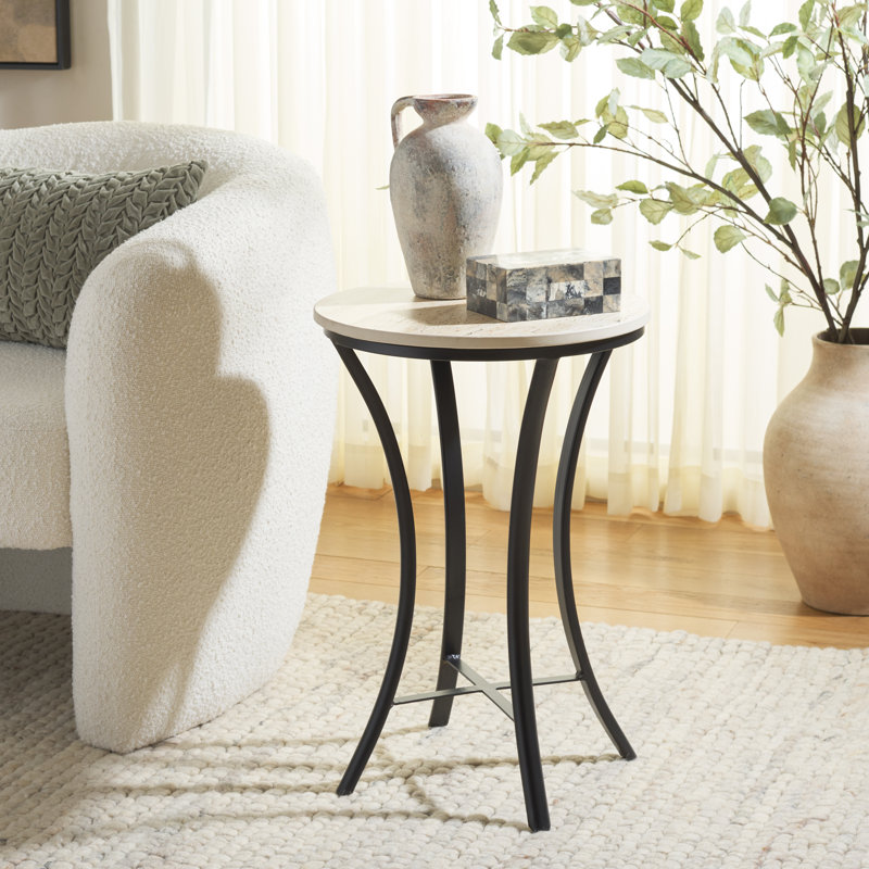 Saxony Travertine Side Table
