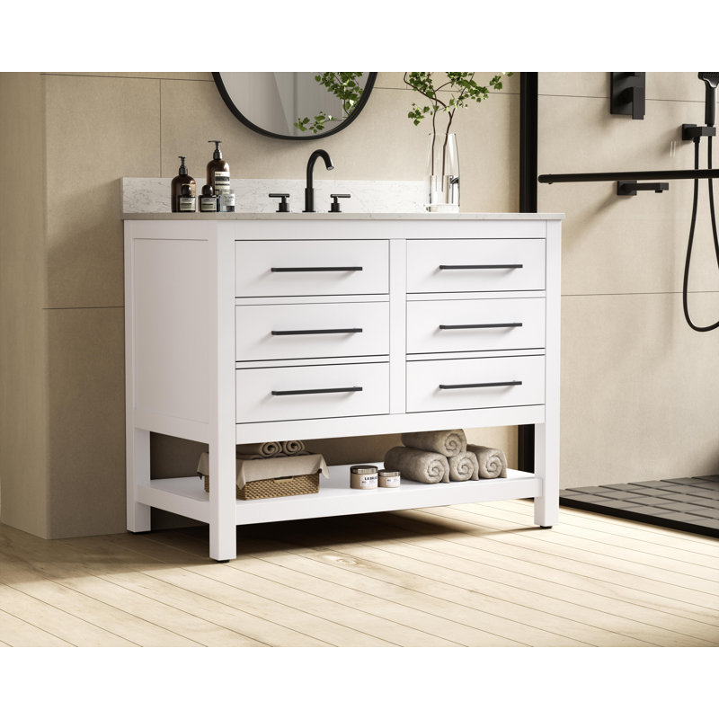 Meuble-lavabo simple 42 po_Moderne_VF60542-BS, Blanc