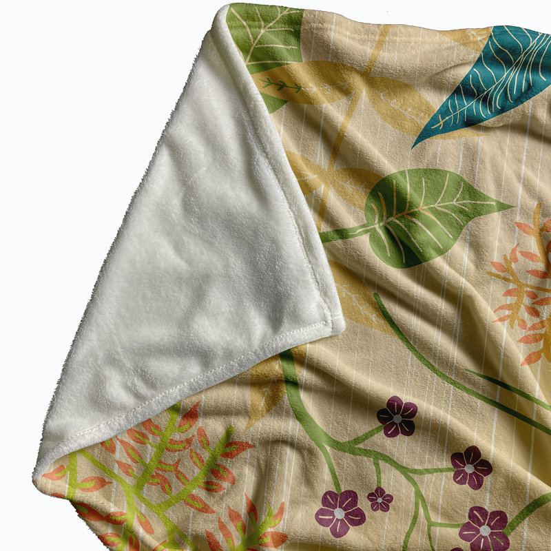 Oliverio Plain Weave / Muslin Throw Blanket, Beige