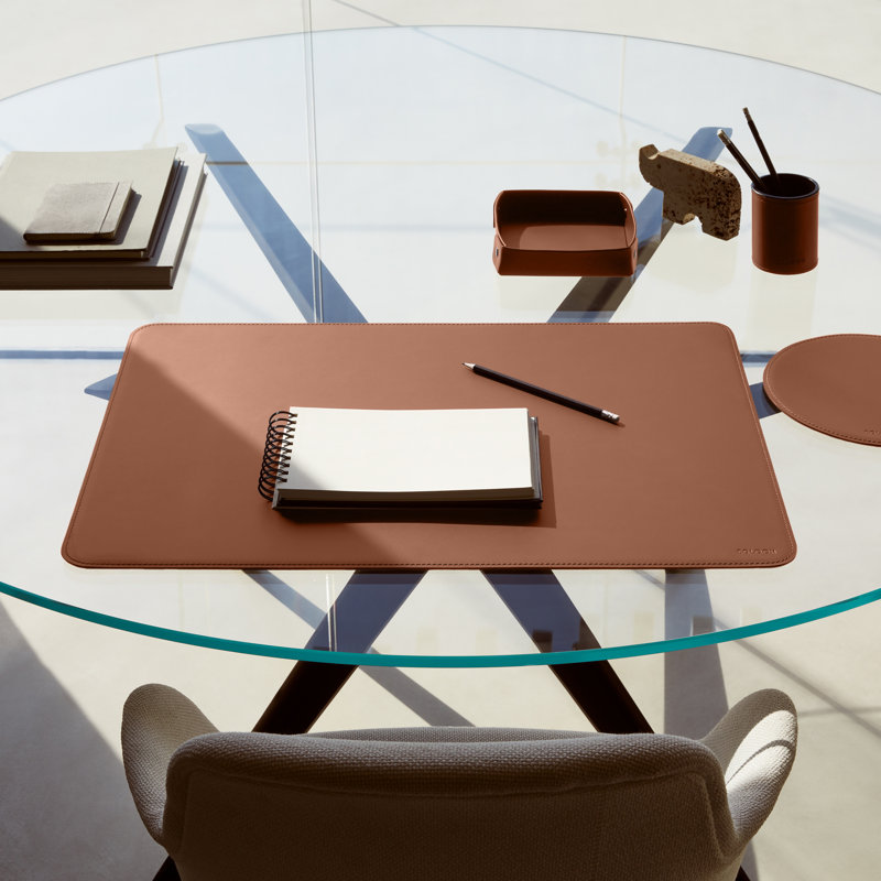 Hermes Leather Desk Pad, Orange Brown