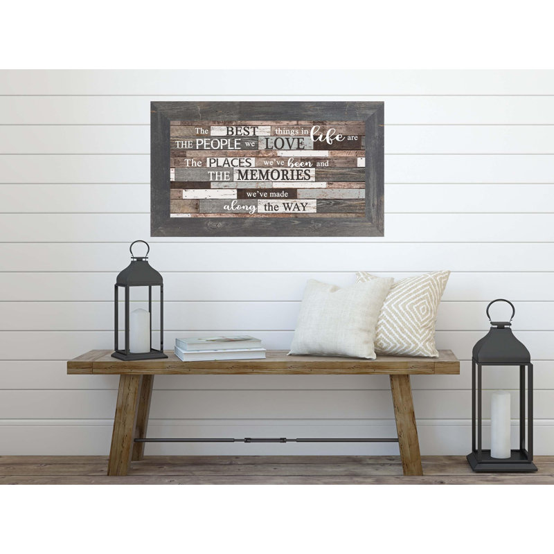 The Best Things - Reproduction d'art graphique encadré, Bois rustique