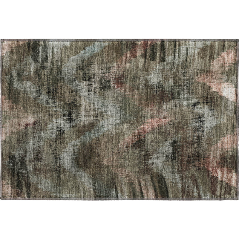Premium Machine Washable Prisco Brown Rug, Rectangle 1'8" x 2'6"