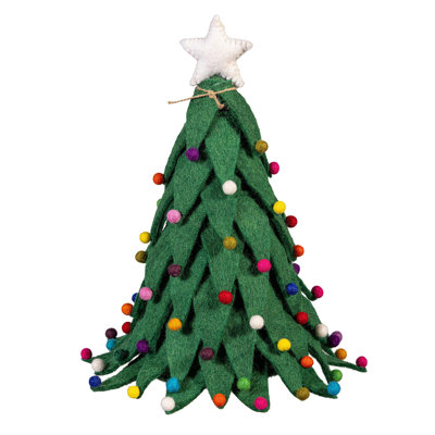 Décoration de table d'arbre de Noël en tissu, 13 po H