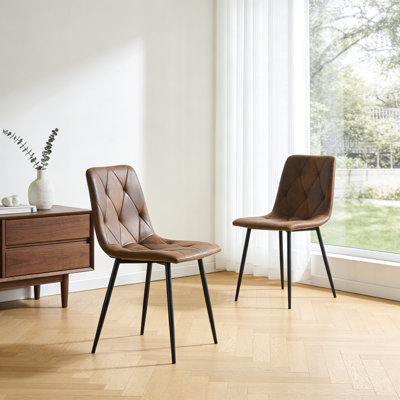 Chaises d'appoint, chaises de salle à manger avec pieds en métal noir Diamond