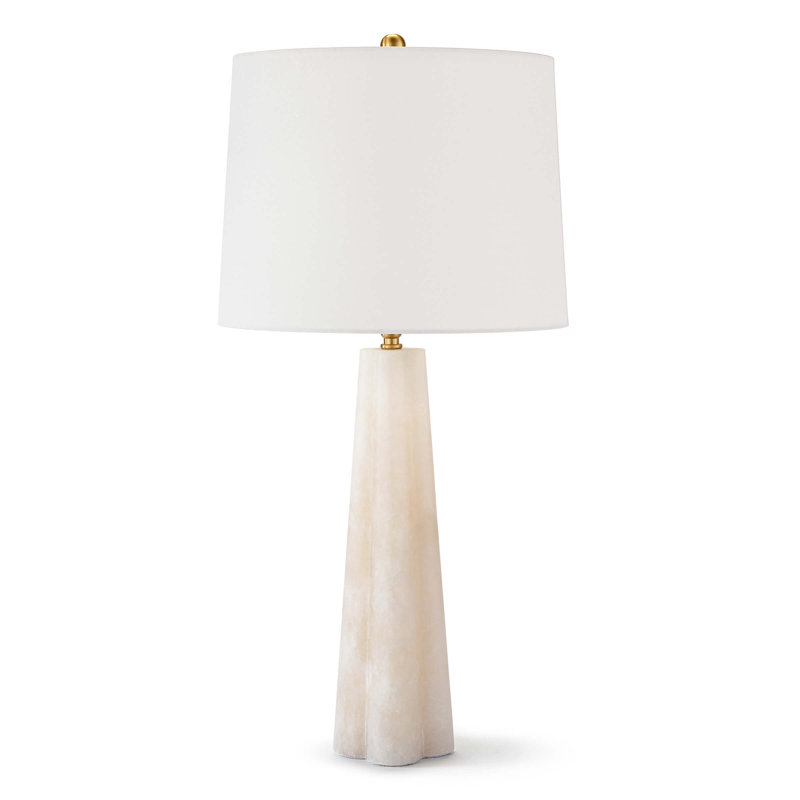 Petite lampe de table en albâtre Quatrefoil