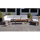 Venice Outdoor 8 - Piece Teak Conversation Set