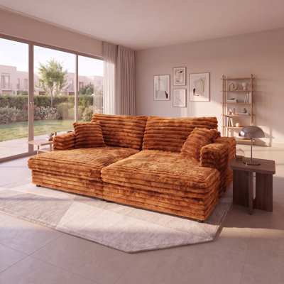 Chaise longue surdimensionnée à assise profonde avec canapé-lit et coussins décoratifs Cloud