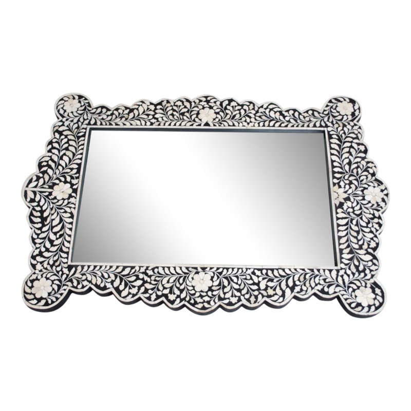 Miroir d'appoint mural Bone, Noir
