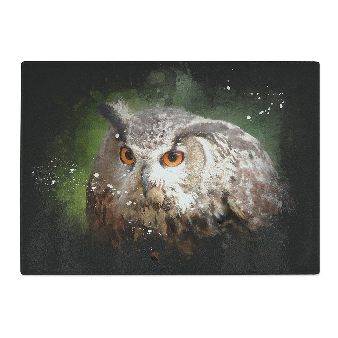Great Horned Owl Vol.2 Paint Splash Chopping Board