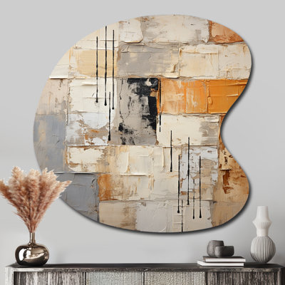 Abstraction I - Abstract Collages, forme irrégulière, art mural en métal, reproduction d'art asymétrique moderne