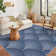 Saminah Washable Abstract Machine Woven Polyester Area Rug in Blue