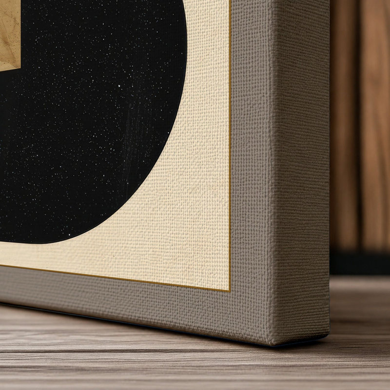 Harmony Geometric - Wrapped Canvas, 36x24 - 91.4 x 61.0 cm, Taupe Border