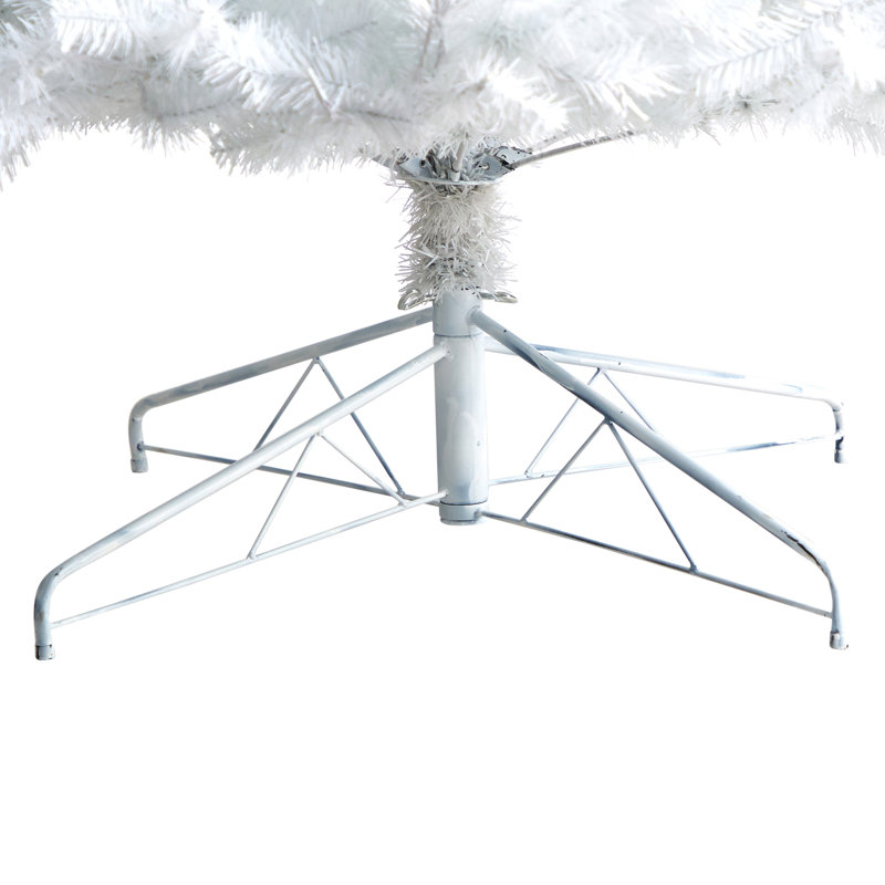 Arbre de Noël artificiel pin blanc avec lumières claires, H 9 pi