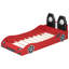 Lit simple Race Car avec tête de lit tapissier à DEL, rouge - Lit plateforme pour enfants