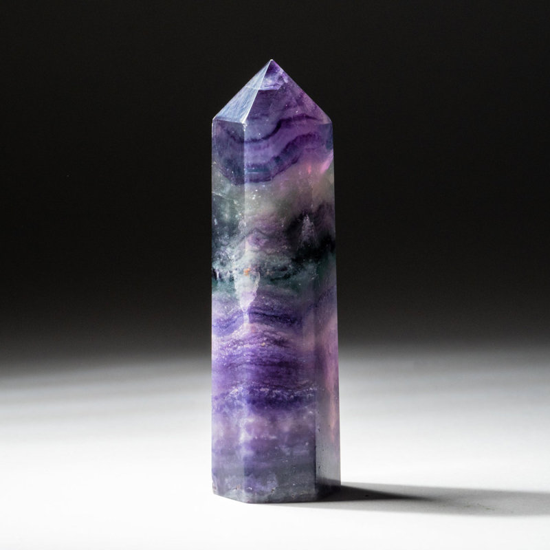 Polished Rainbow Fluorite Geode Point from Mexico (0.15 lbs)