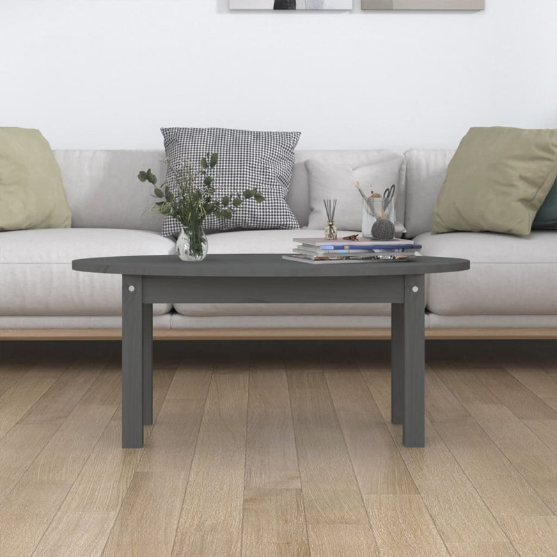 Synergy Solid Wood Four Leg Coffee Table, Grey, 35cm H x 80cm W x 40cm D
