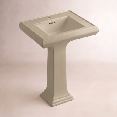 Lavabo de salle de bain piédestal rectangulaire 26,375 "avec trop-plein Memoirs
