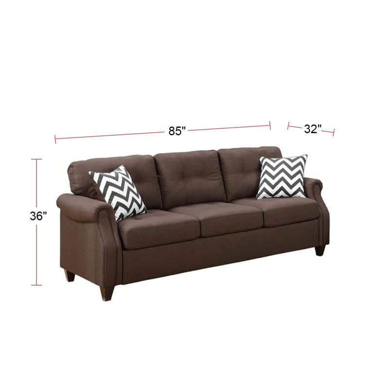 Ruls 2 - Piece Living Room Set, Dark Coffee Polyester Blend