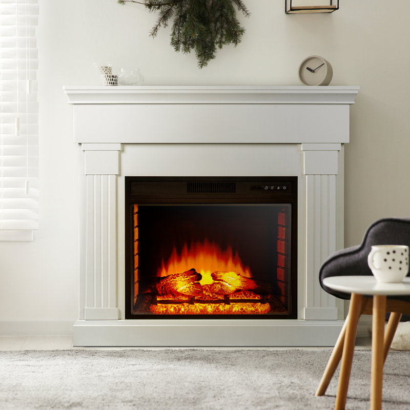 47.6'' W Electric Fireplace, White