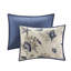 Courtepointe double / grand avec coussins décoratifs en microfibre bleue et imprimé corail, bleu, 2 taies décoratives