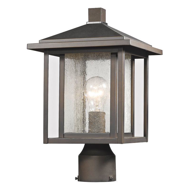 Iwan Clear Seedy Lantern Head, 14.75" H x 9" W x 9" D, Black