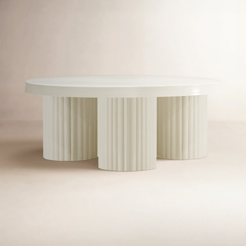 Table basse 3 pieds Rhodes, Crème, crème