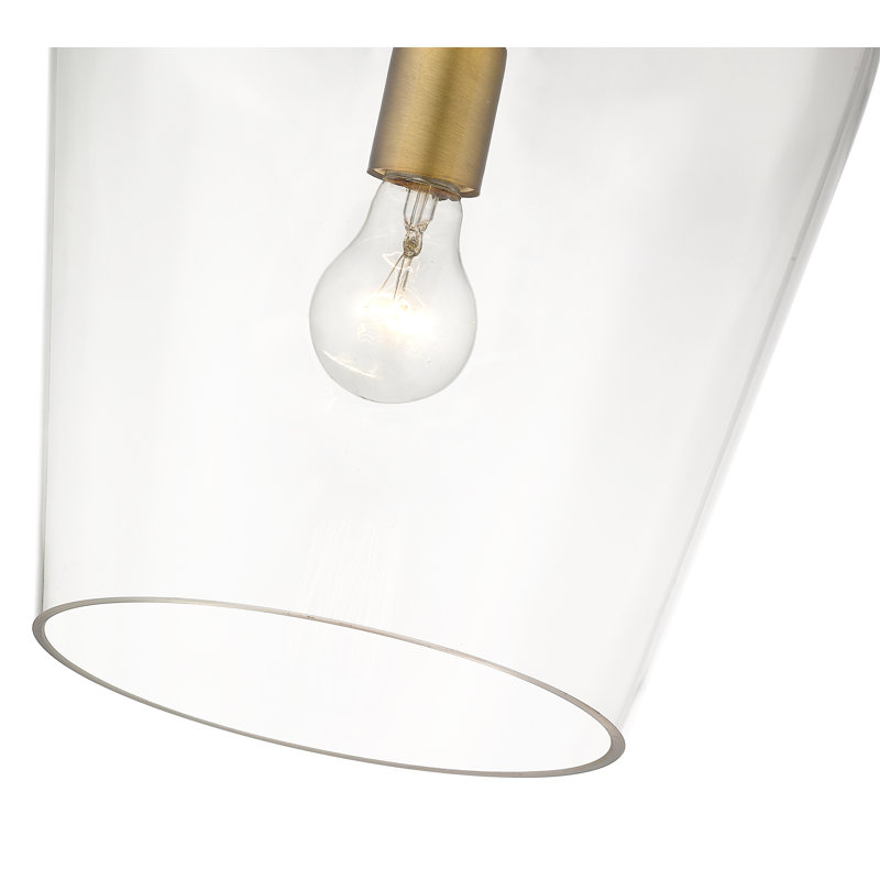 Luminaire suspendu en verre Dahlya, Laiton vieilli, H 12,25 po x l 9 po x P 9 po