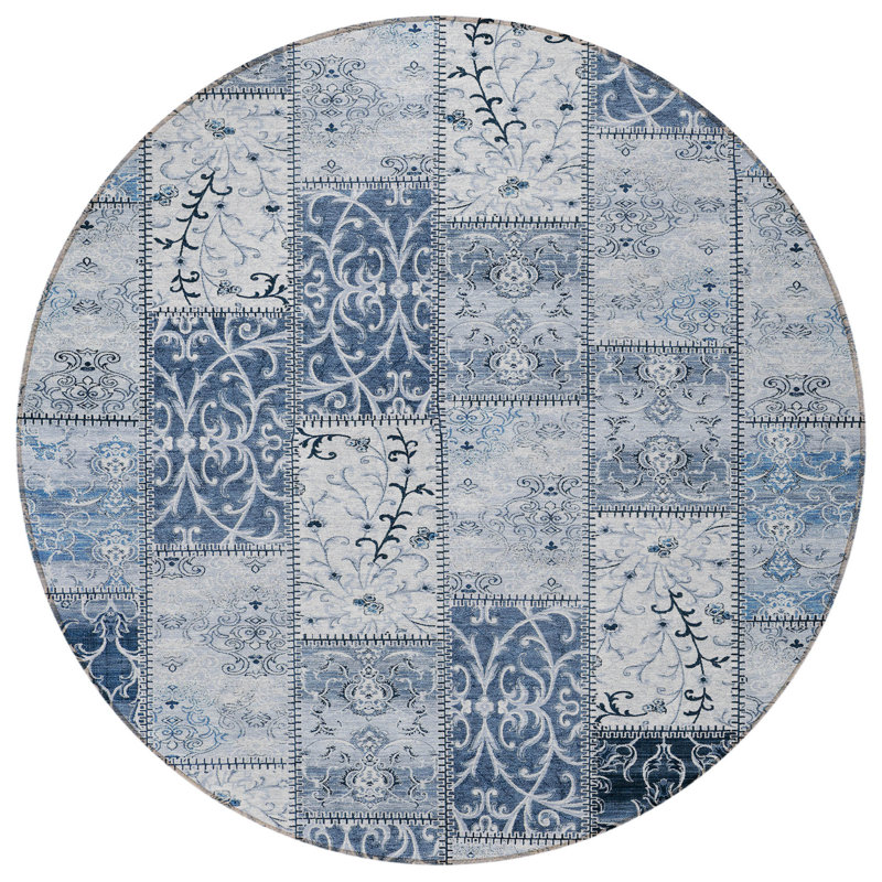 Tapis d'intérieur rond lavable antidérapant 8 pi