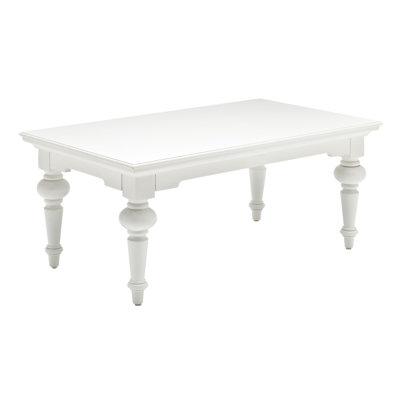  Table basse 47 po en bois massif blanc - transitionnel