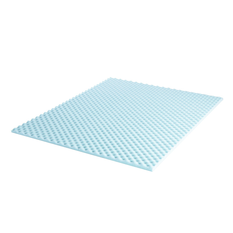 Nieves Egg Crate Memory Foam Mattress Topper, Blue Gel, Twin, 3"