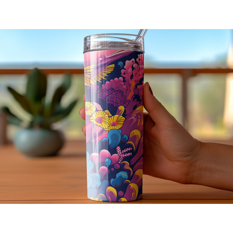 Choose Handmade Tumblers 591ml Vacuum Insulated Stainless Steel (18/8) Travel Tumbler with Straw