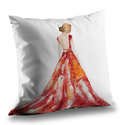 Red Romantic Poly Twill Throw Pillow | Home Decor Accent