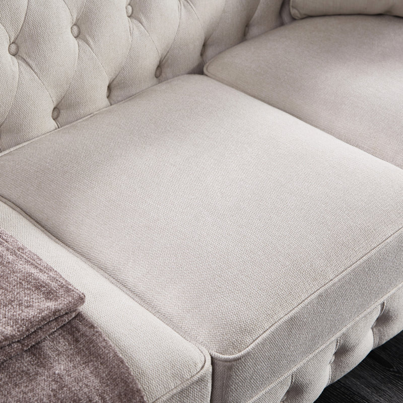 Chesterfield Sofa In Linen Fabric