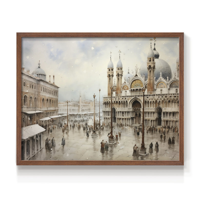 Chirstmas Art-CECXLIV -Impression encadrée - réversible, H 16 po x l 20 po, Noyer