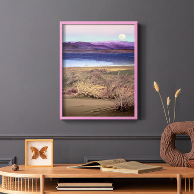 Moonrise, Namibia, reproduction encadrée - bois massif