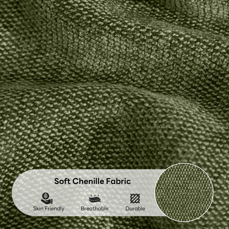 Module de futon rembourré 51,5 po, Chenille verte