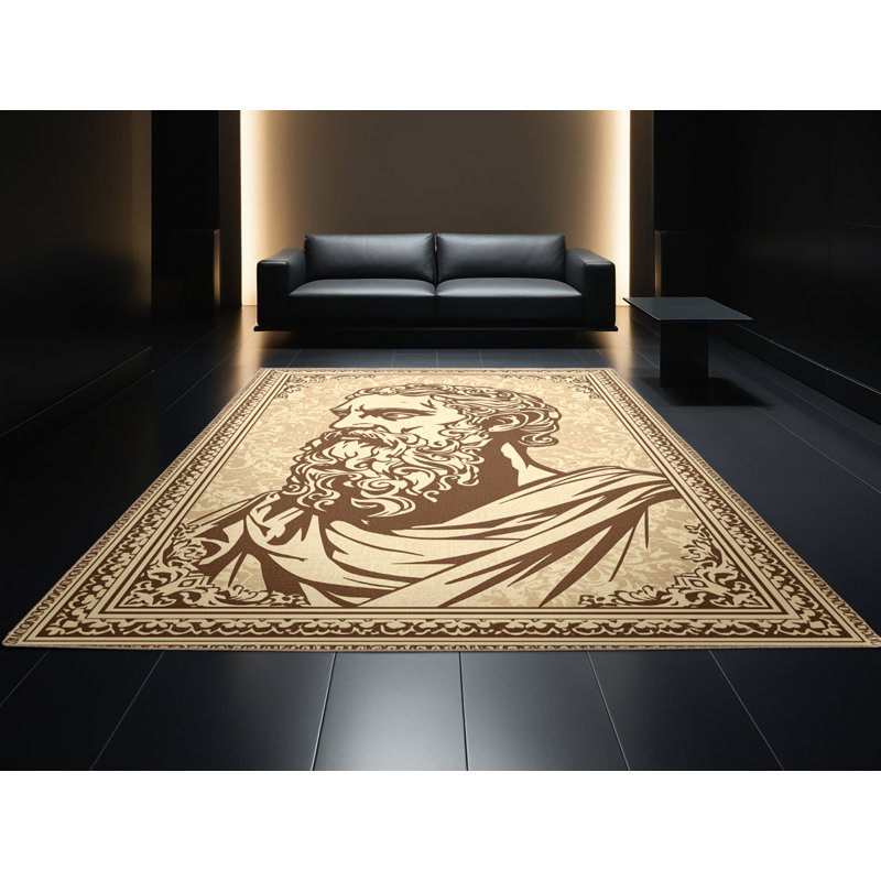 Tapis damassé beige classique Orvalle, 2 x 3