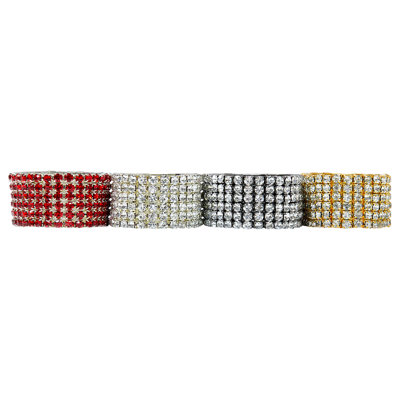 Ensemble de 4 serviettes de table Sparkles Home Ashford | Élastique bande de verre strass élégant cadeaux de décoration de table