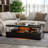 Abdulmalek Single High Glossy LED Coffee Table With Storage, Black-321142580-516964311