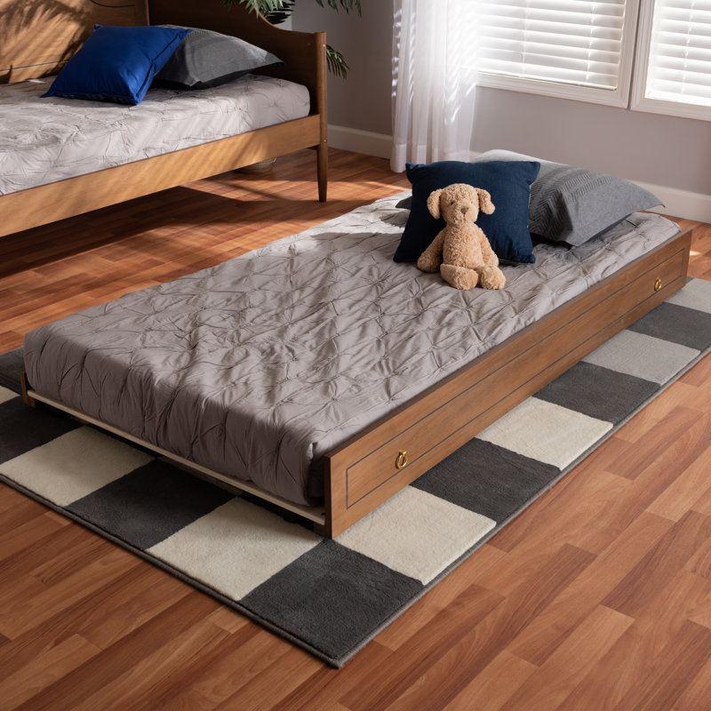 Lit gigogne simple Keiona, Noyer brun