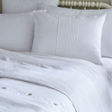 Mason White Cotton Pintuck Duvet Cover