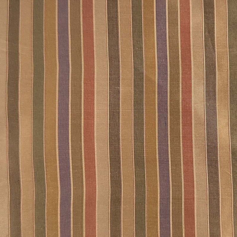 Strozzo Fabric | Multi-Colored Thin Stripe Silk Fabric | Drapery & Curtain Fabric, Apricot