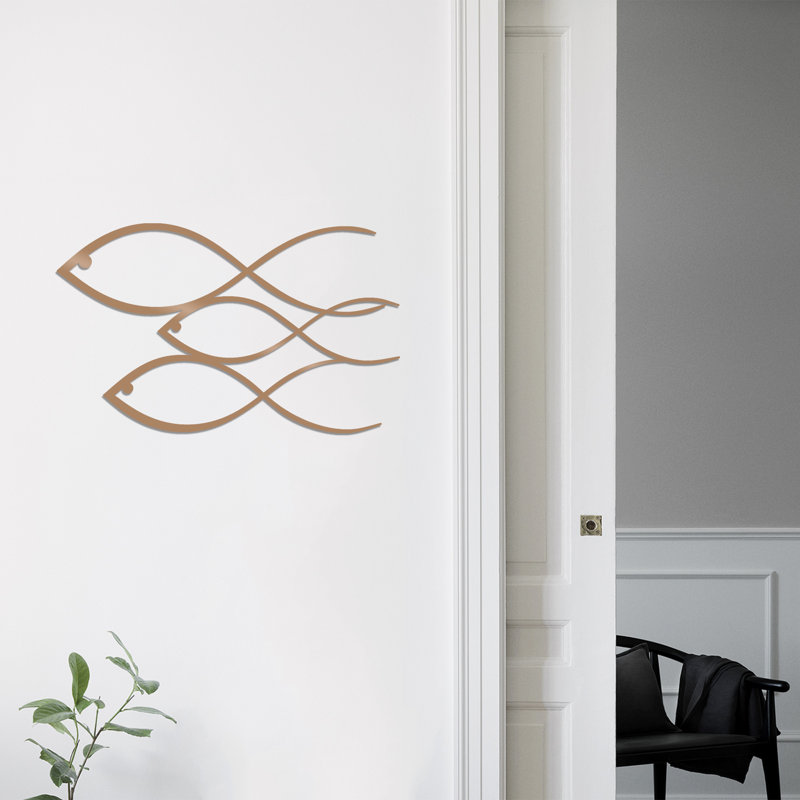 Stylish Decorative Metal Wall Accessory, Copper Finish, 19.7 x 11.8 inches | 100% Metal Construction, Thickness: 0.06 inches | Easy Wall Mount Design, Perfect for Home Decor & Modern Aesthetics