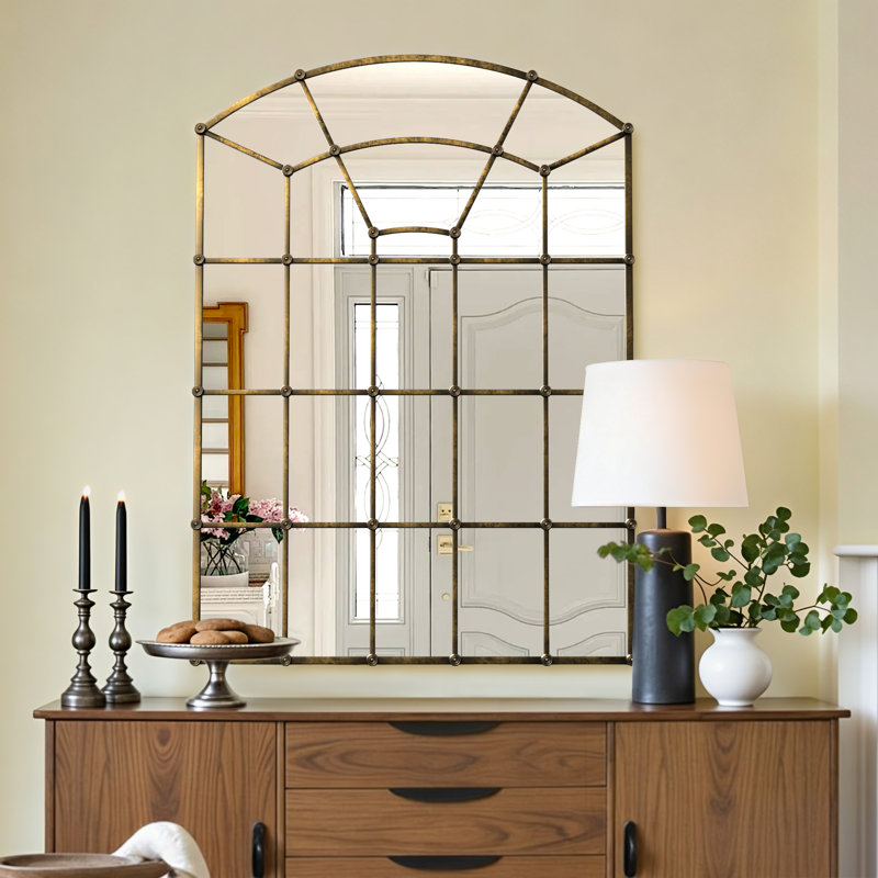 Miroir de cheminée et fenêtre mural 34 "x 47" Vintage, 34 po x 47 po