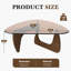 Modern Triangle Coffee Table, Tempered Glass Top & Curved Wooden Base for Living Room-416388525-416388527-416388533