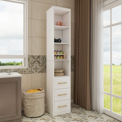 Side Storage Cabinet With Three Drawers for Bedroom, Living Room, Bathroom