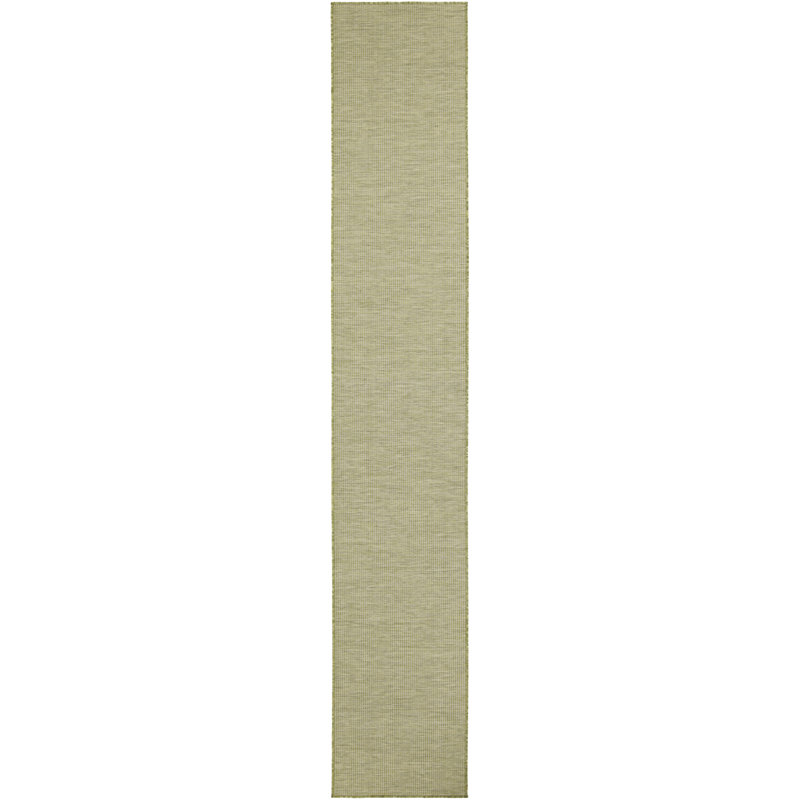 Lillehammer Solid Indoor/Outdoor Area Rug, Runner 2'2" x 12', Moss Green