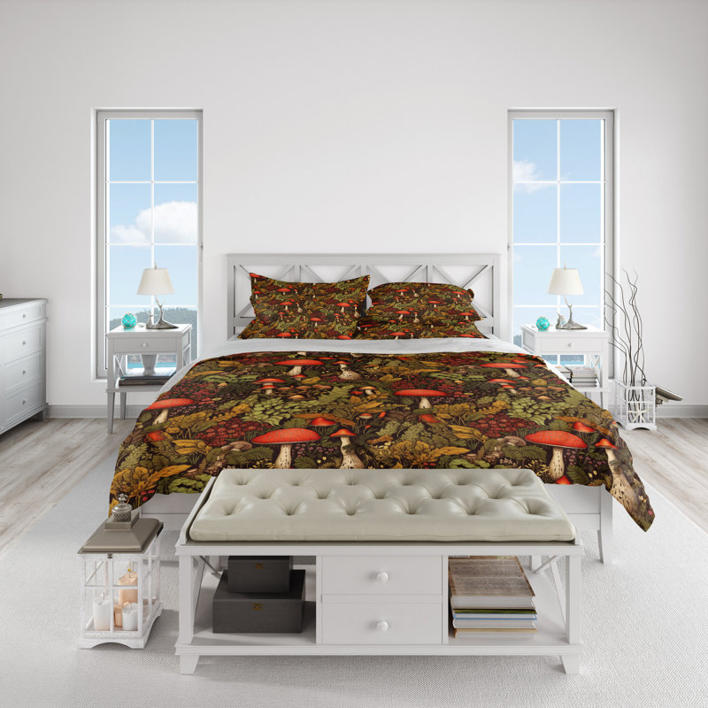 Floral Duvet Cover, King Duvet Cover + 2 King Shams